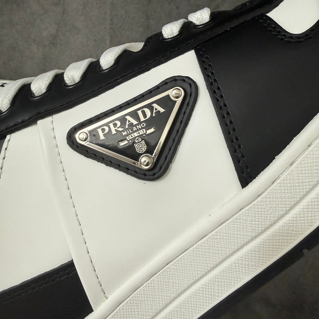 Prada Downtown Leather Low Top Sneakers
