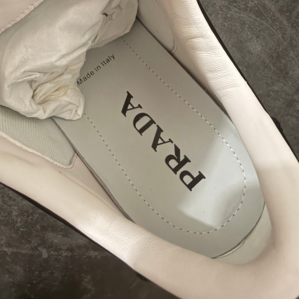Prada Downtown Leather Low Top Sneakers