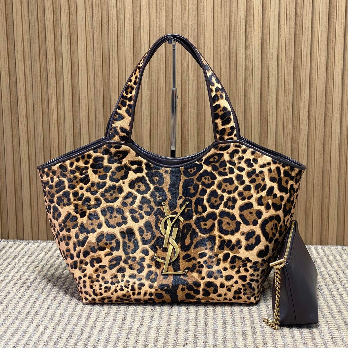 Saint Laurent Le 5 A 7 Bea In Pony Hair Leather Leopard