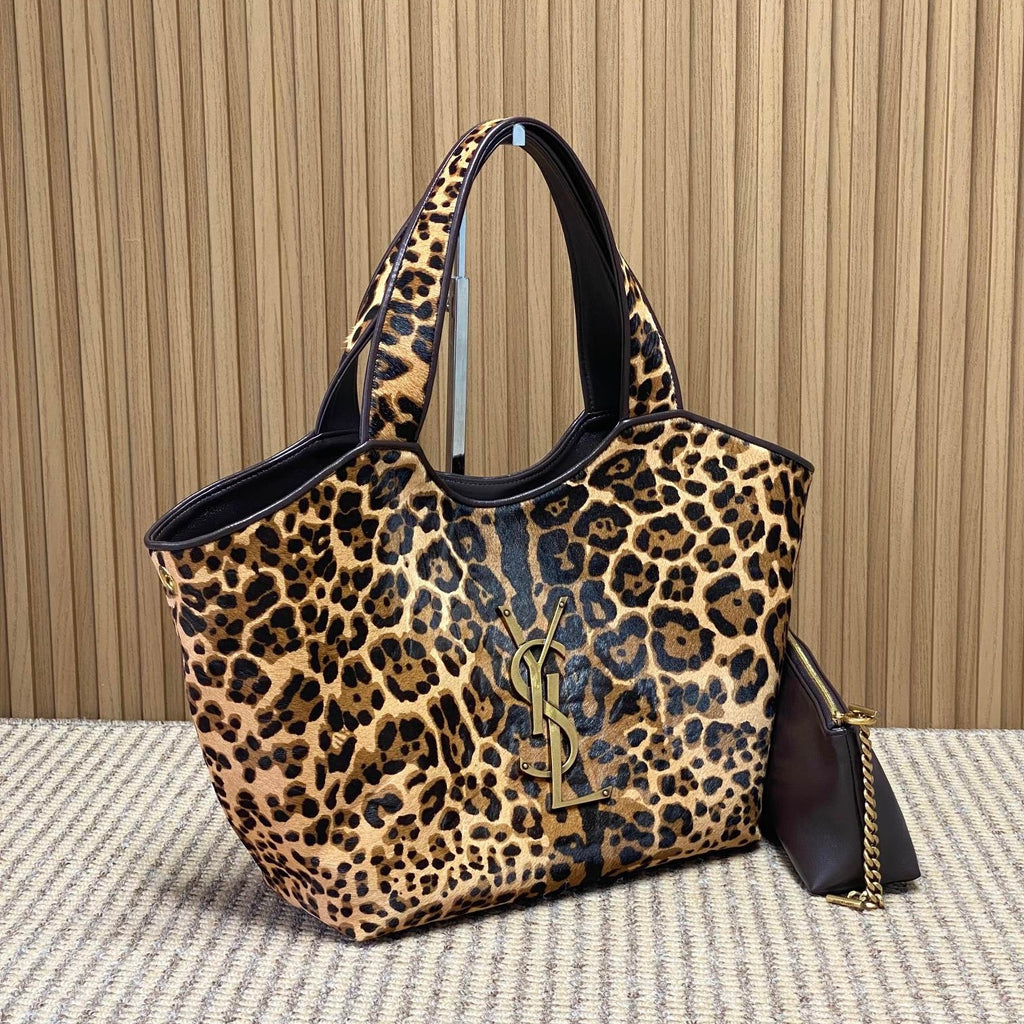 Saint Laurent Le 5 A 7 Bea In Pony Hair Leather Leopard