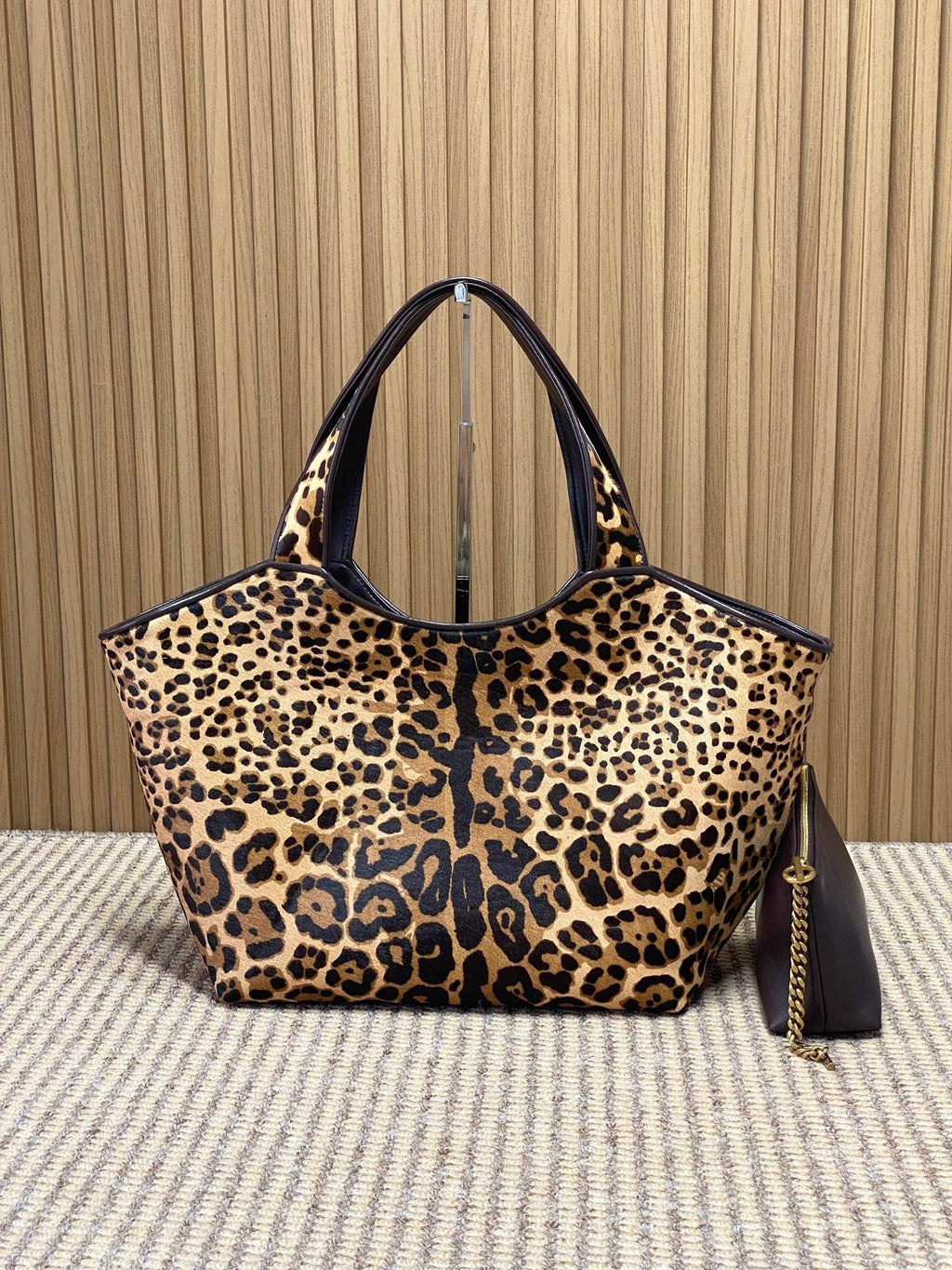 Saint Laurent Le 5 A 7 Bea In Pony Hair Leather Leopard