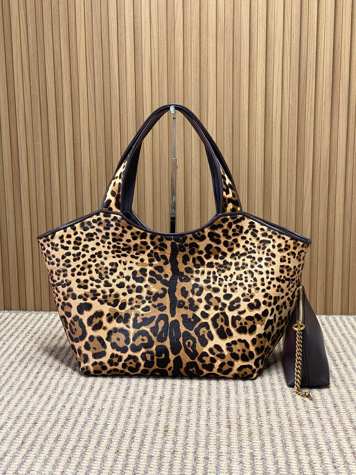 Saint Laurent Le 5 A 7 Bea In Pony Hair Leather Leopard