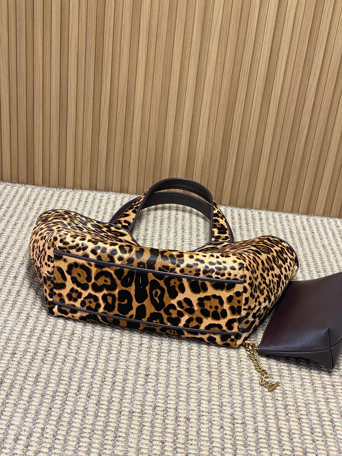 Saint Laurent Le 5 A 7 Bea In Pony Hair Leather Leopard