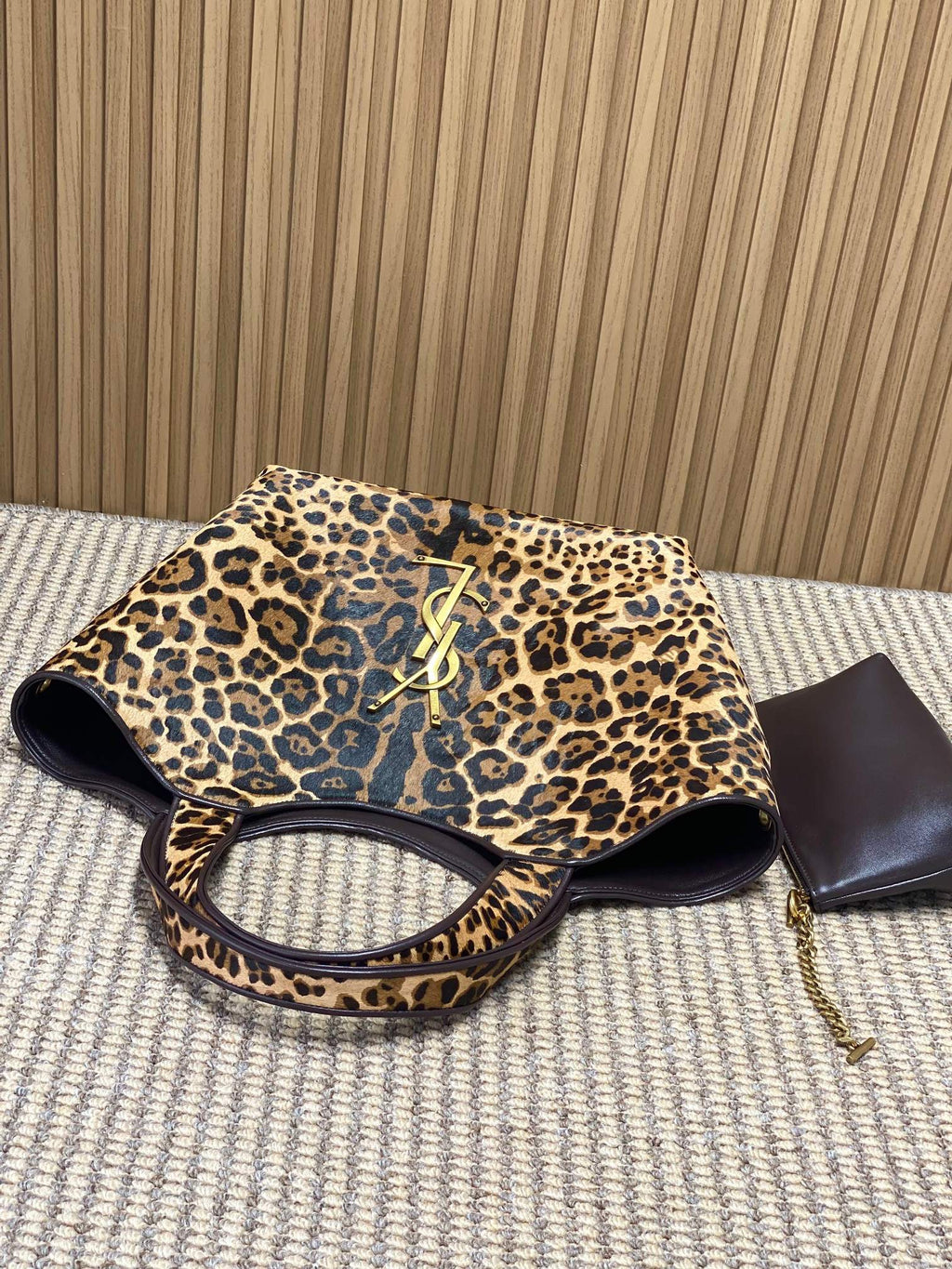 Saint Laurent Le 5 A 7 Bea In Pony Hair Leather Leopard