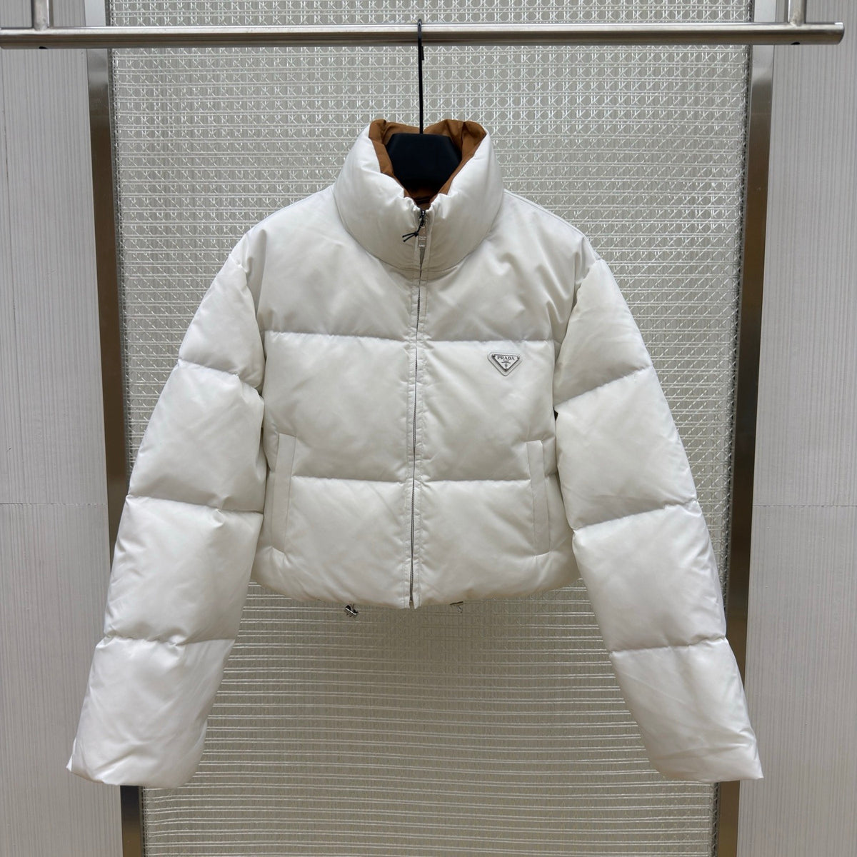 Prada Re-Nylon Cropped Convertible Down Jacket