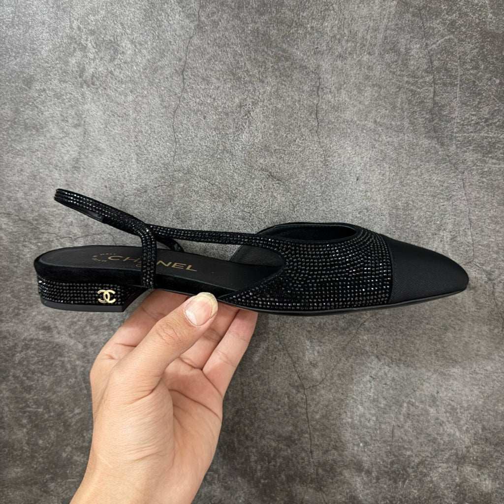 Chanel Slingbacks Flat in Strass