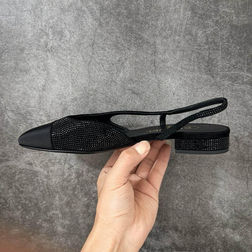 Chanel Slingbacks Flat in Strass