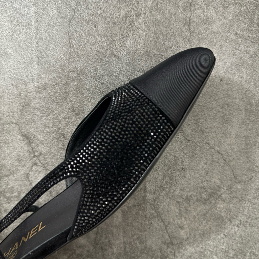 Chanel Slingbacks Flat in Strass