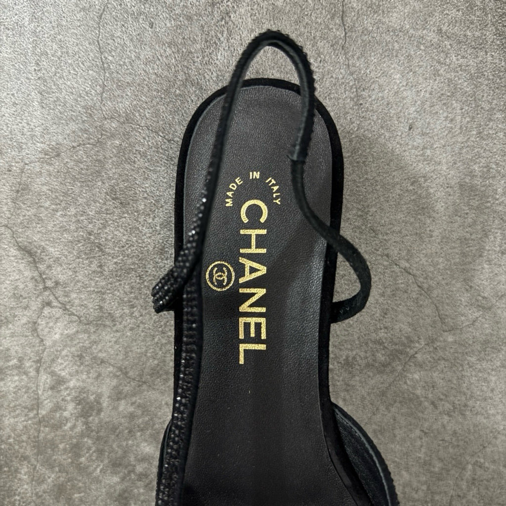 Chanel Slingbacks Flat in Strass