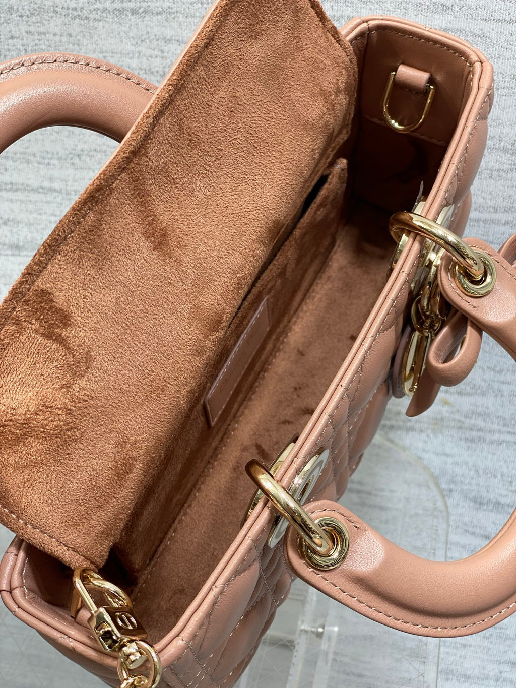 Dior Small Lady D-Joy Bag in Latte Cannage Lambskin