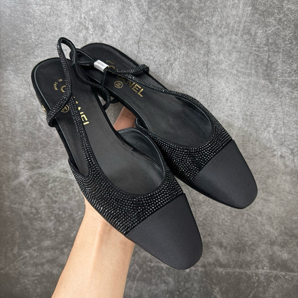 Chanel Slingbacks Flat in Strass