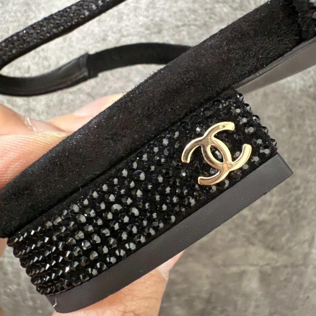 Chanel Slingbacks Flat in Strass