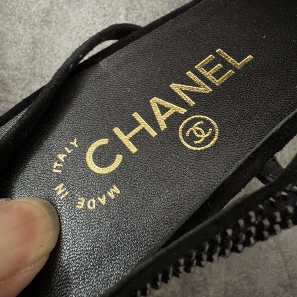 Chanel Slingbacks Flat in Strass