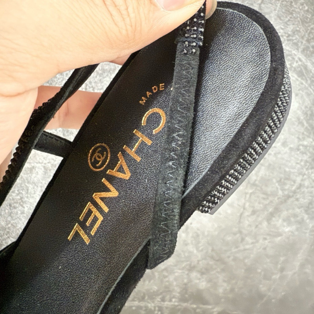 Chanel Slingbacks Flat in Strass