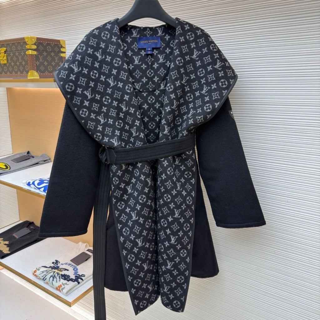 LV 1A4PEA Wrap Trench Coat in Wool