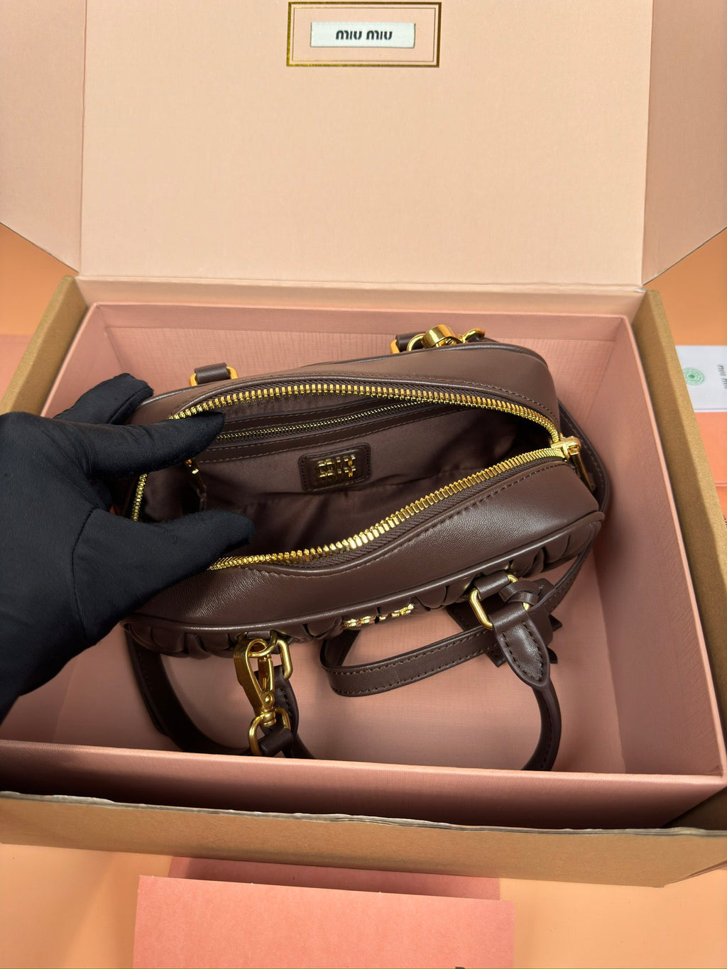 Miu Miu Arcadie Matelassé Nappa Leather Bag