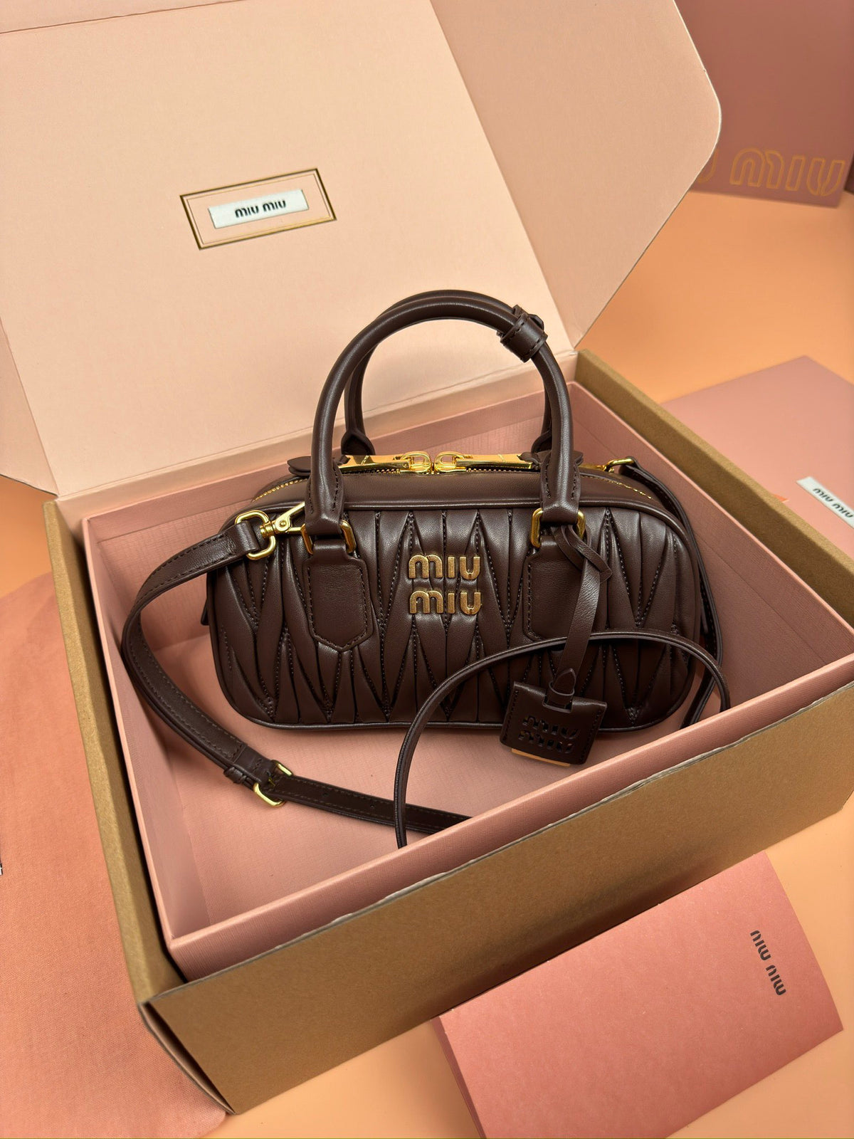 Miu Miu Arcadie Matelassé Nappa Leather Bag