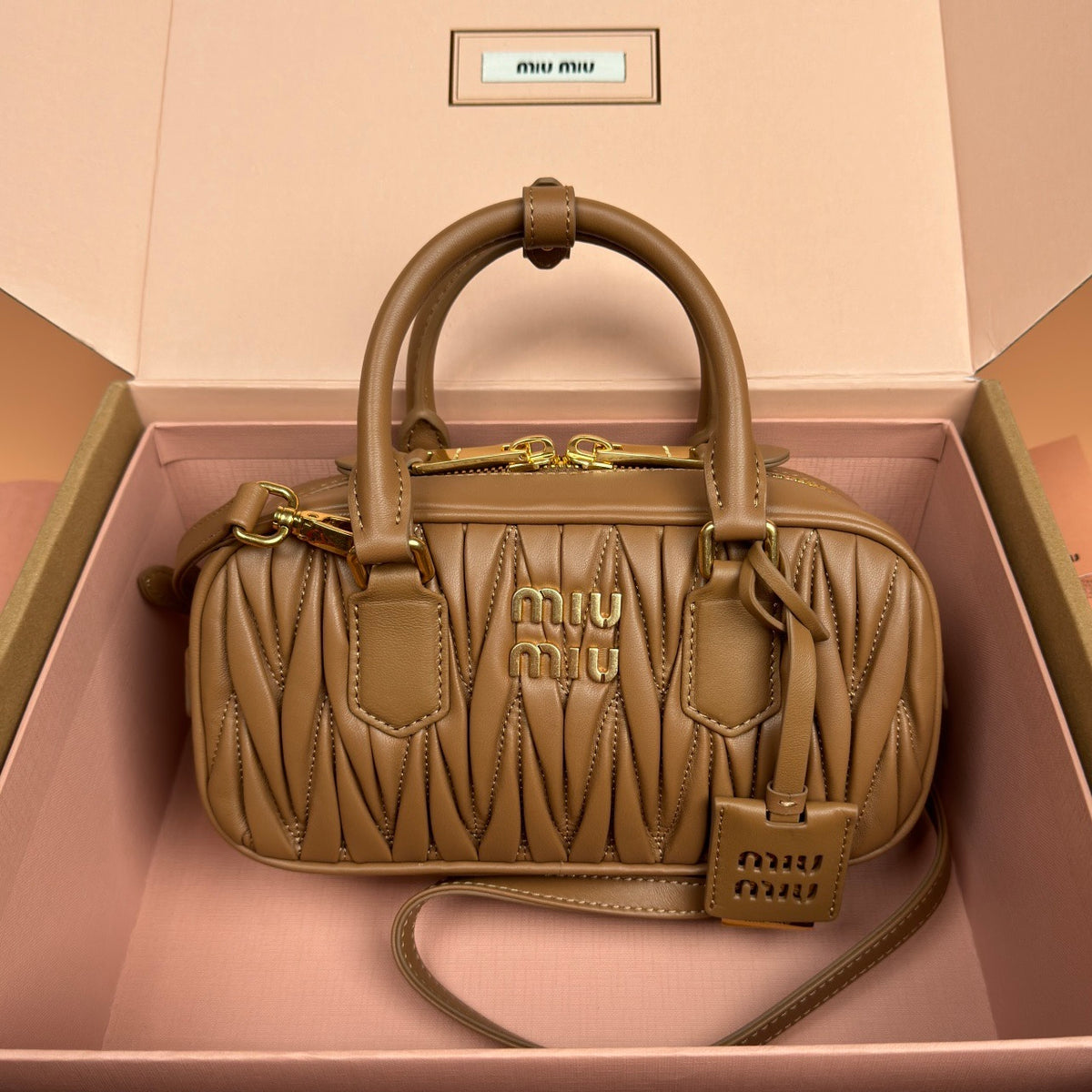 Miu Miu Arcadie Matelassé Nappa Leather Bag