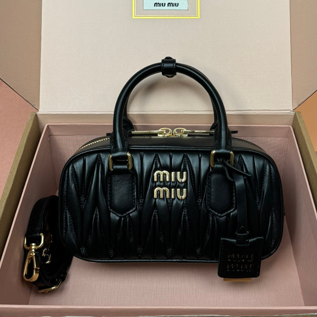 Miu Miu Arcadie Matelassé Nappa Leather Bag