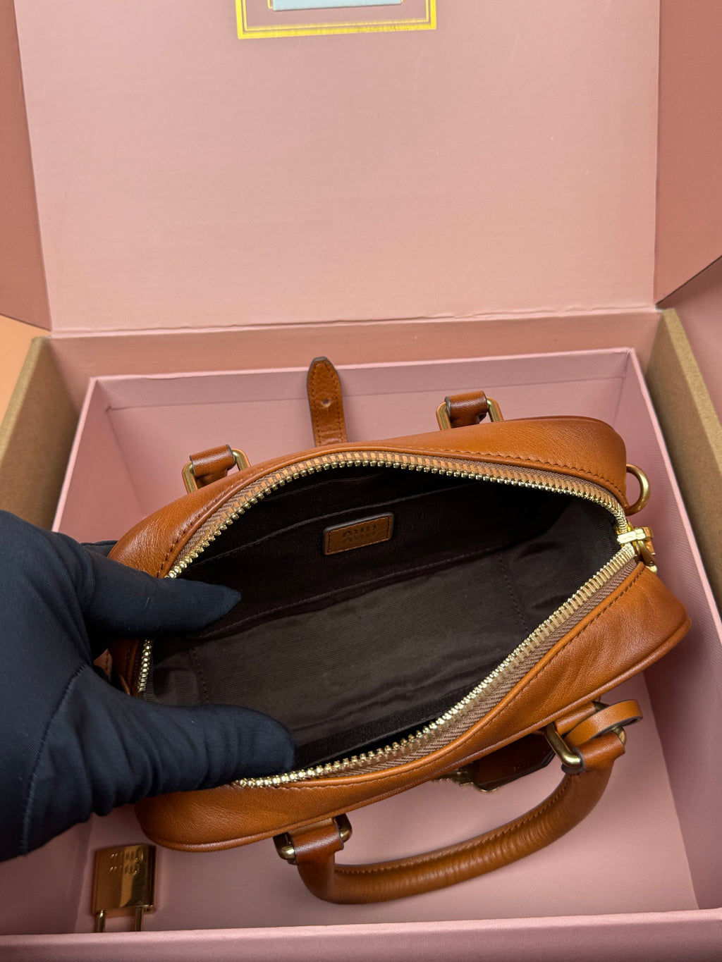 Miu Miu Arcadie Leather BagiReimagined In Aged-Effect Soft Calf Leather