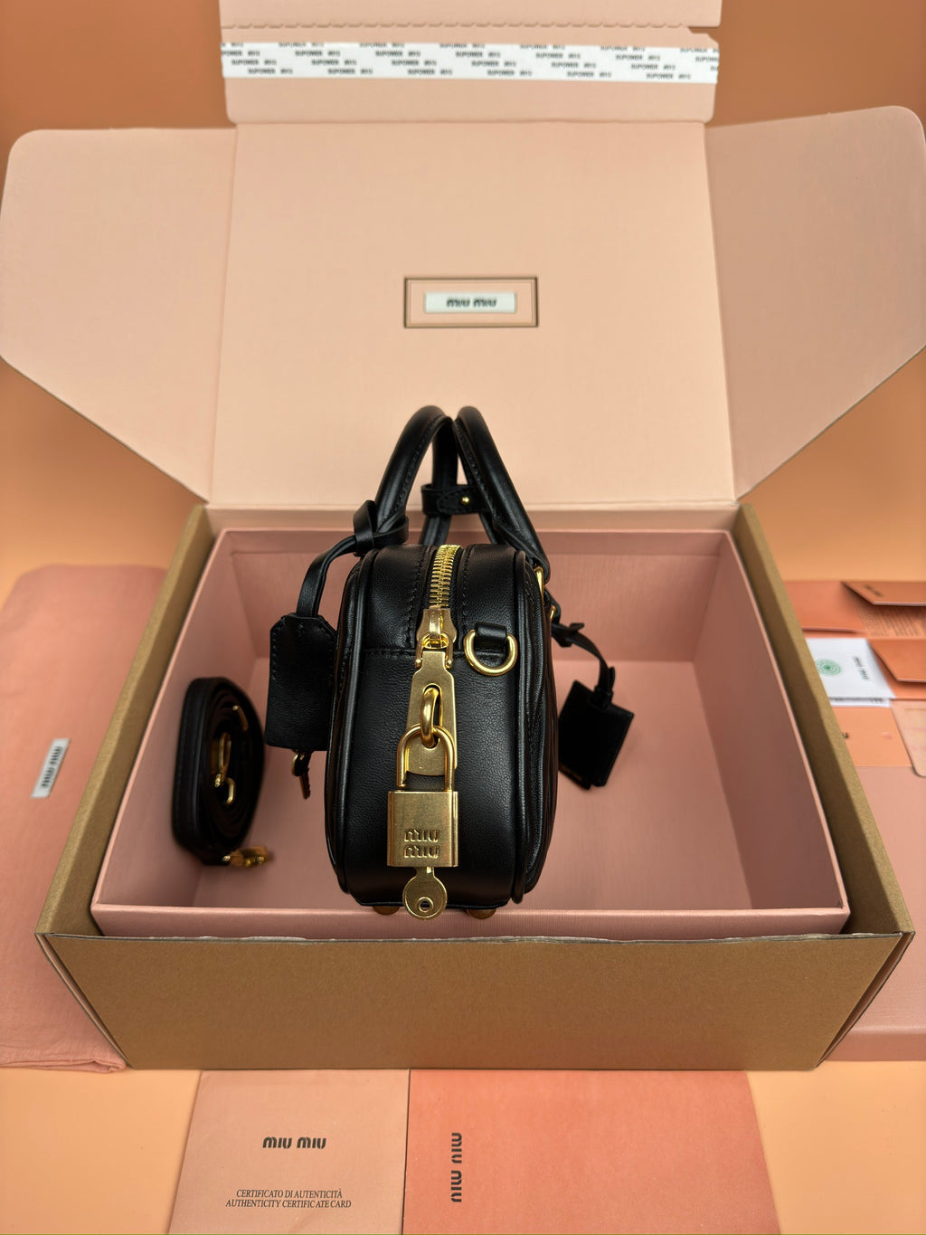 Miu Miu Small Arcadie Matelassé Nappa Leather Bag