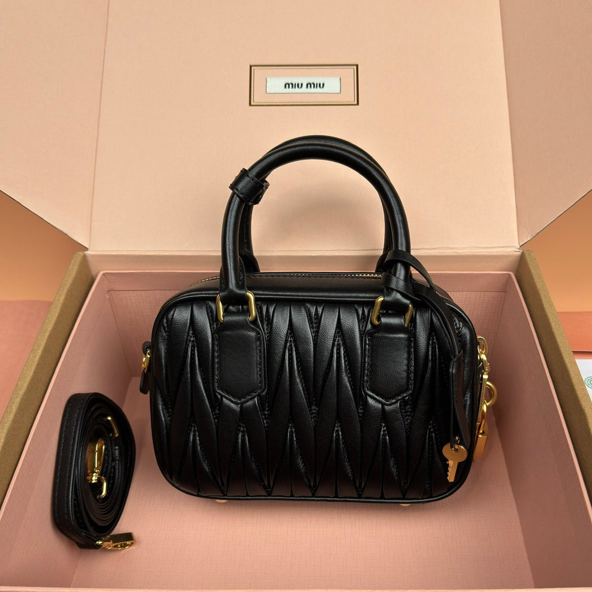 Miu Miu Small Arcadie Matelassé Nappa Leather Bag