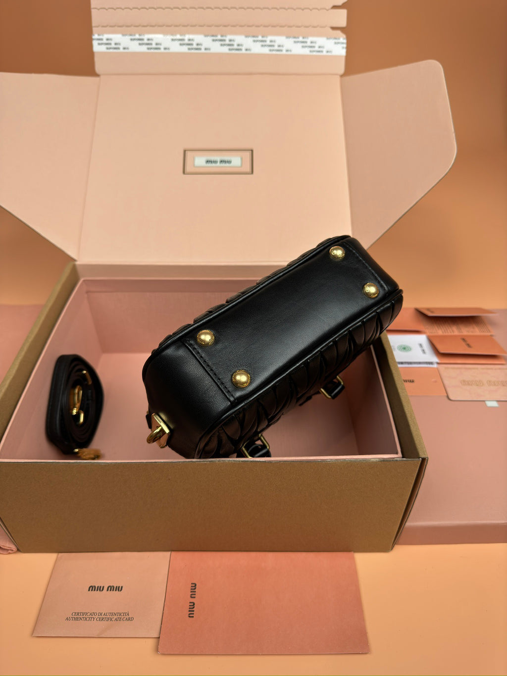Miu Miu Small Arcadie Matelassé Nappa Leather Bag