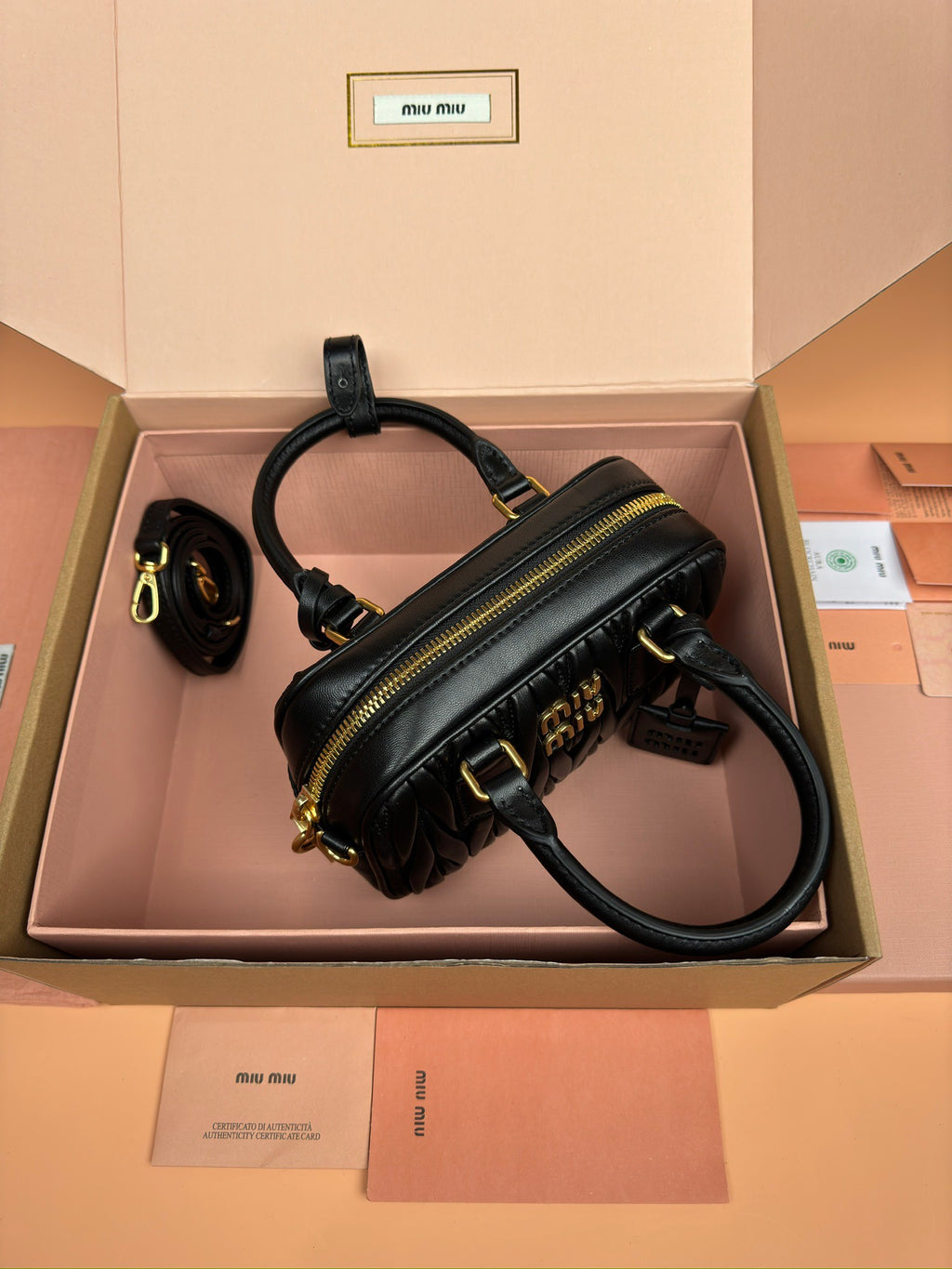 Miu Miu Small Arcadie Matelassé Nappa Leather Bag