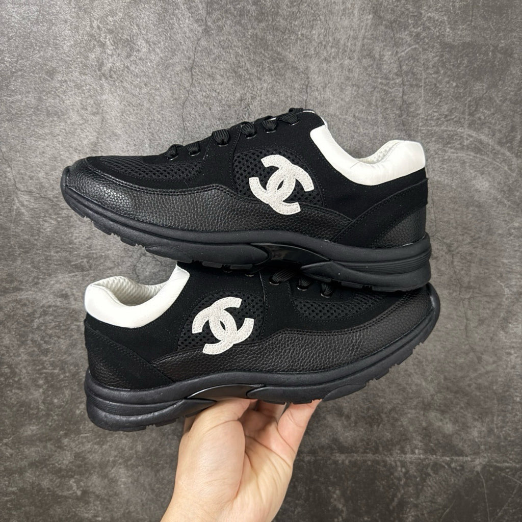 Chanel Trainer Sneakers in Mesh and Calfskin
