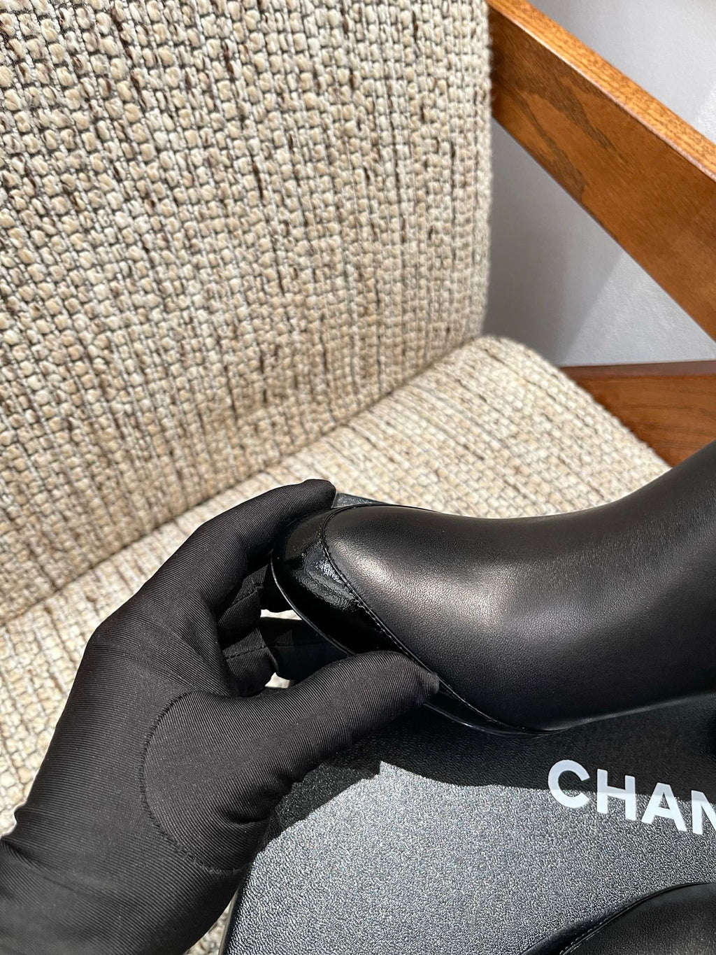 Chanel Short Boots in Lambskin & Patent Calfskin