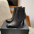 Chanel Short Boots in Lambskin & Patent Calfskin