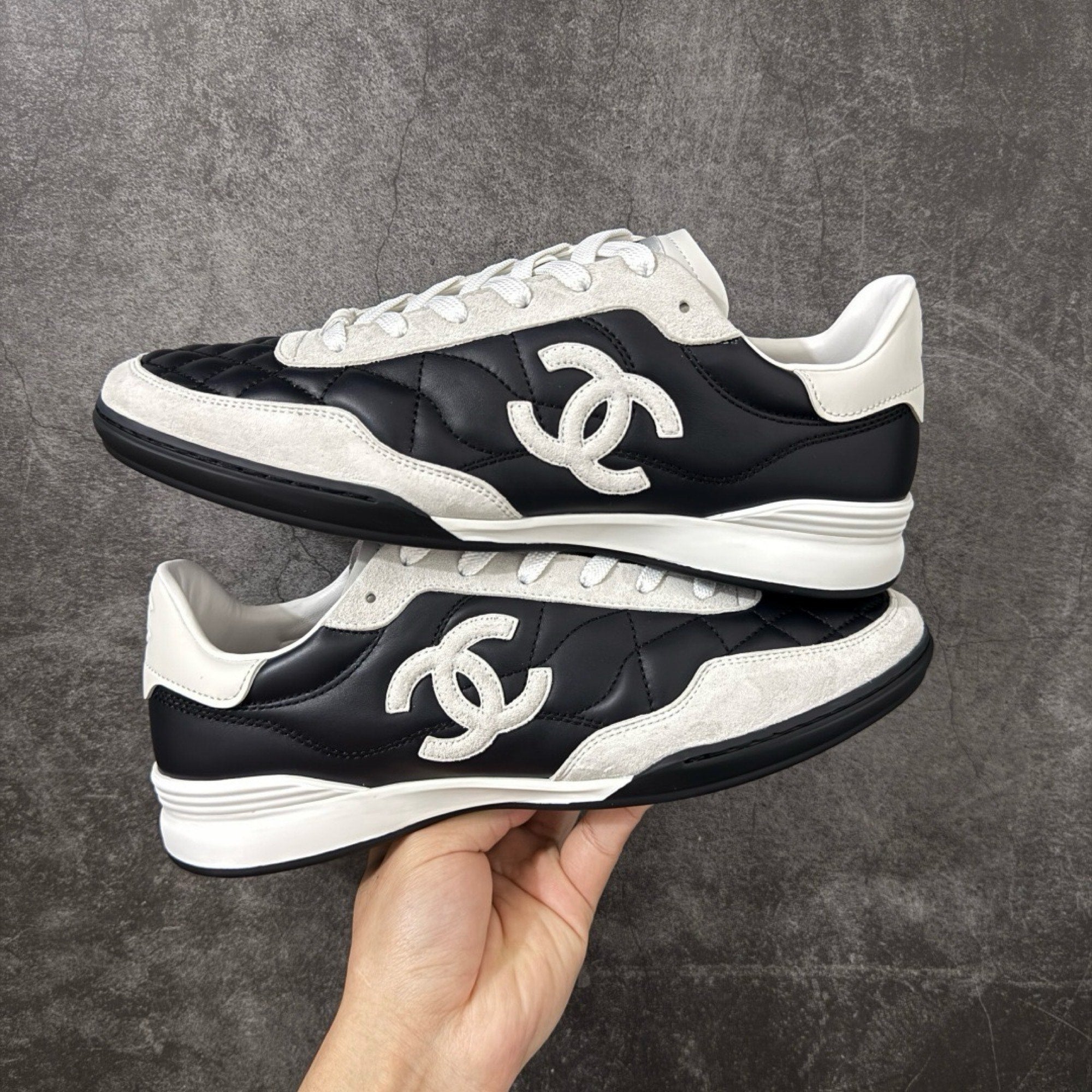 Chanel Trainer Sneakers in Calfskin and Goatskin