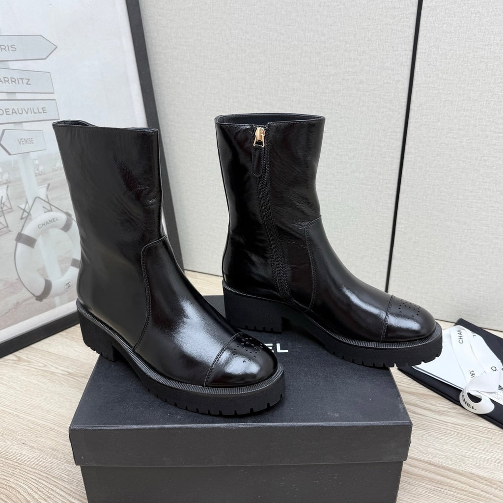 Chanel Mid-Calf Boots in Shiny Calfskin