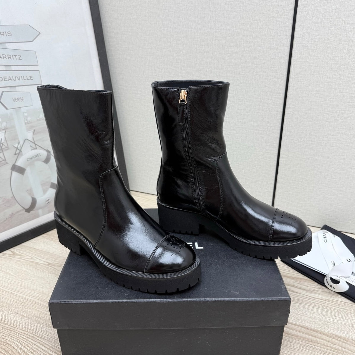 Chanel Mid-Calf Boots in Shiny Calfskin