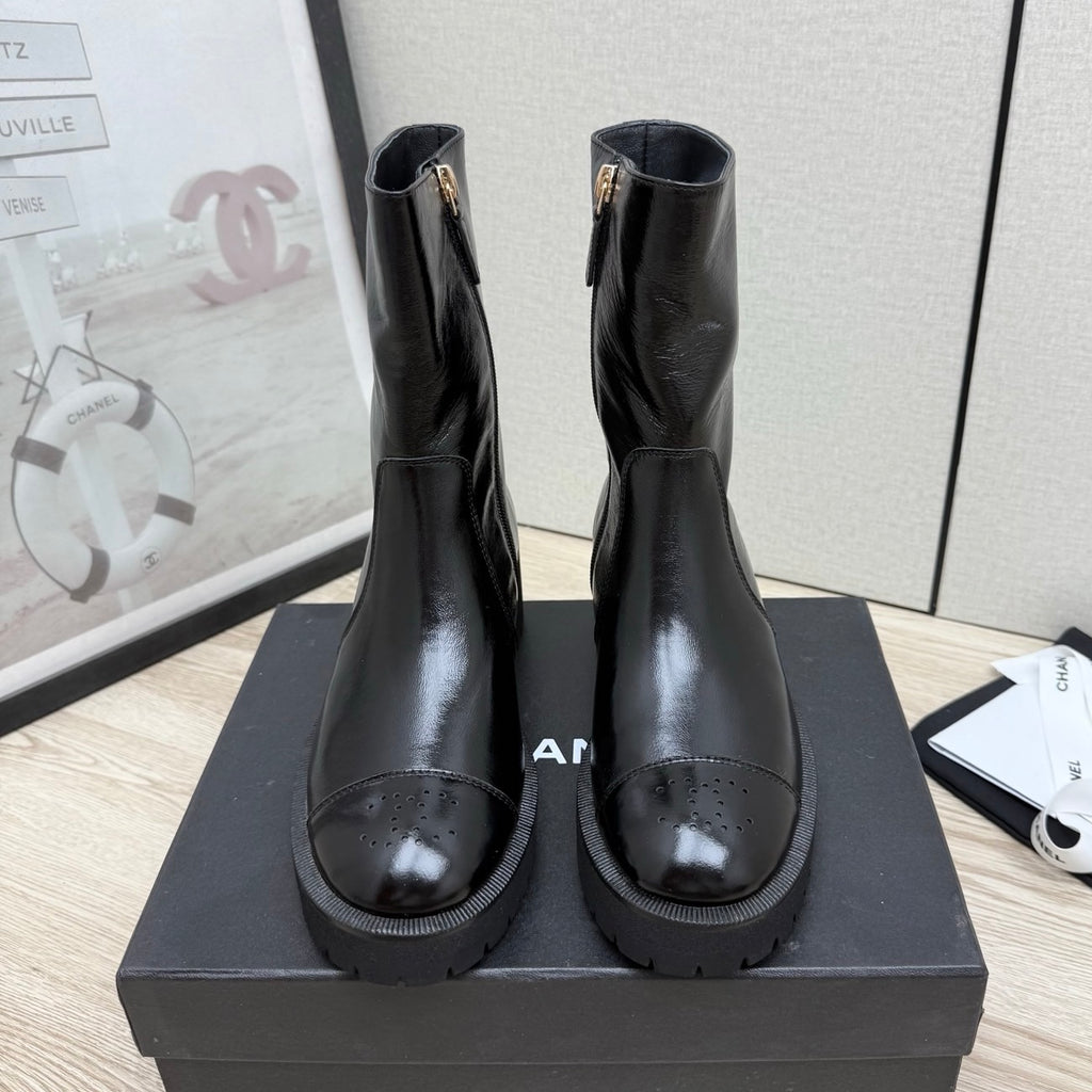 Chanel Mid-Calf Boots in Shiny Calfskin