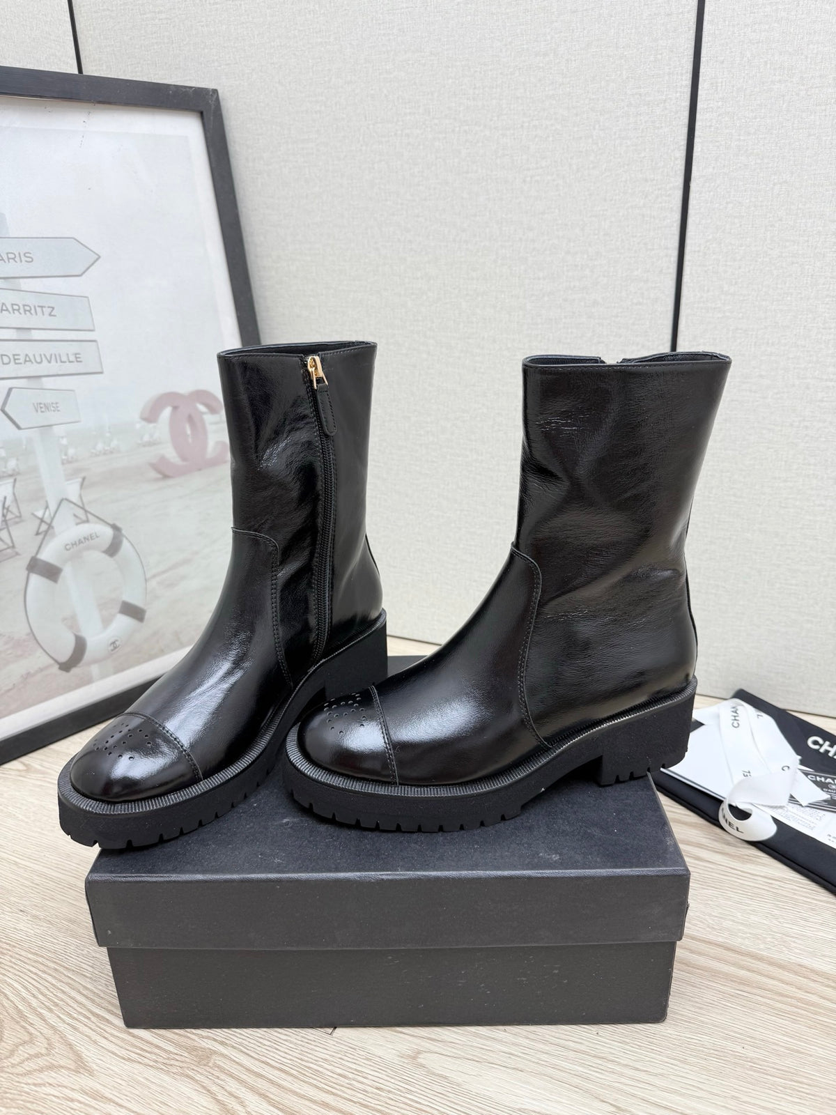 Chanel Mid-Calf Boots in Shiny Calfskin