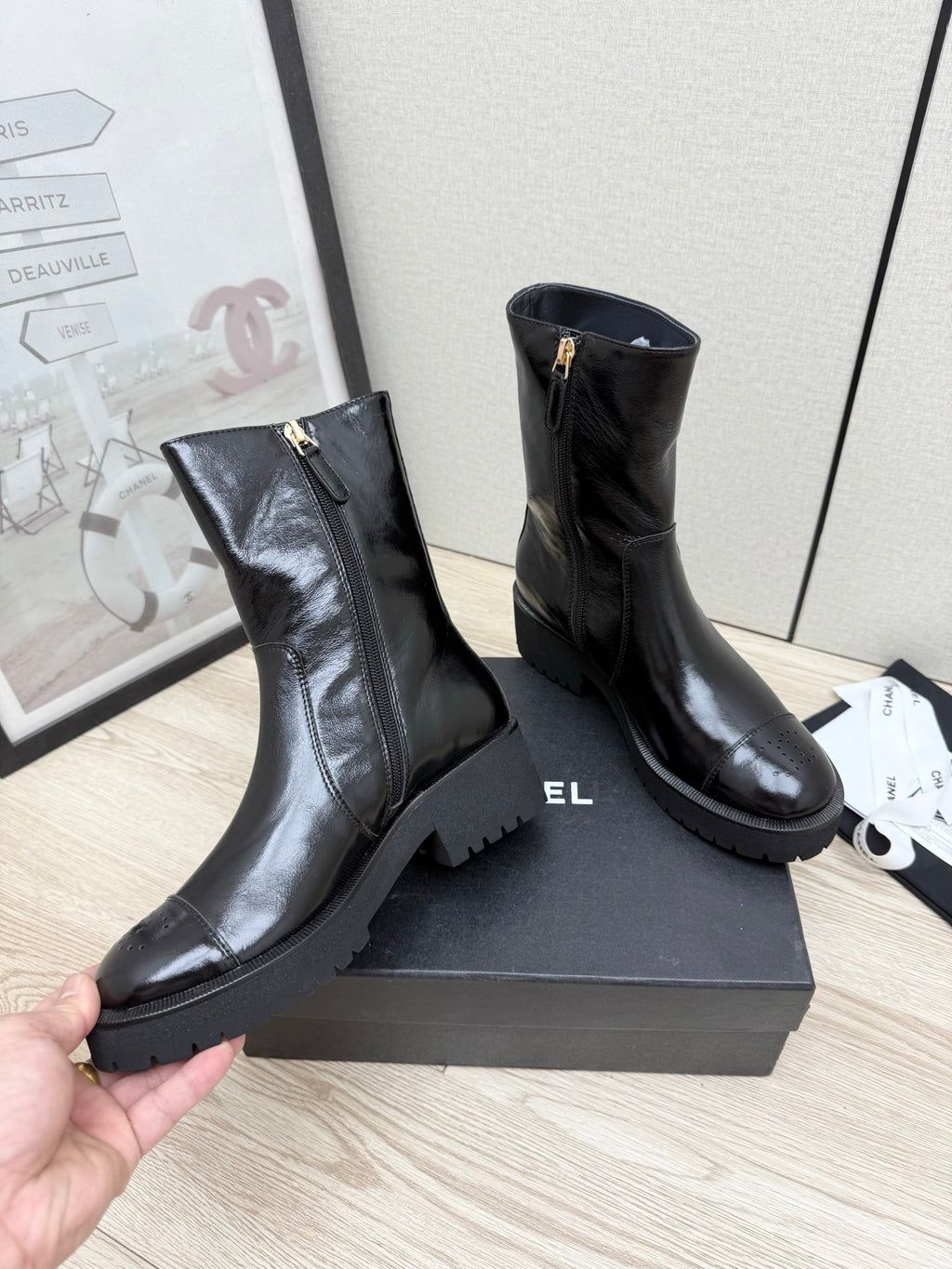 Chanel Mid-Calf Boots in Shiny Calfskin