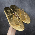 Chanel Thongs in Crackled Laminated Calfskin