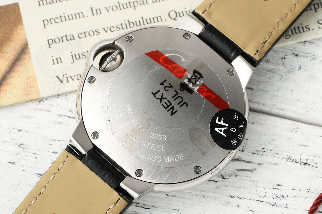 Cartier Ballon Bleu de Cartier 33mm Swiss Ronda Quartz Leather Strap