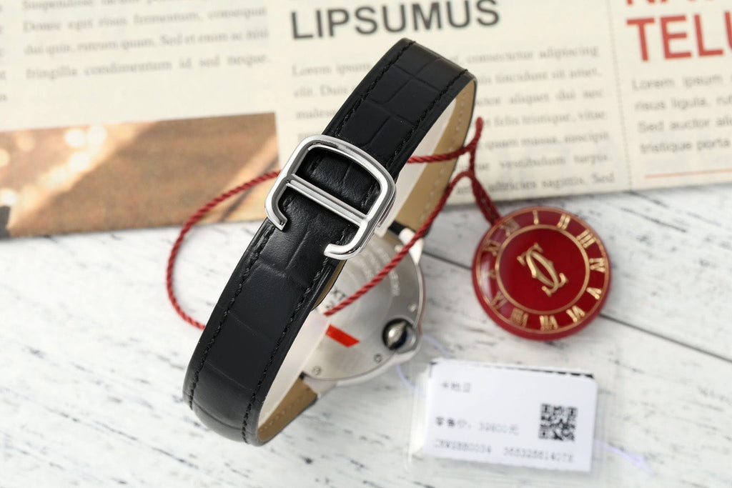 Cartier Ballon Bleu de Cartier 33mm Swiss Ronda Quartz Leather Strap