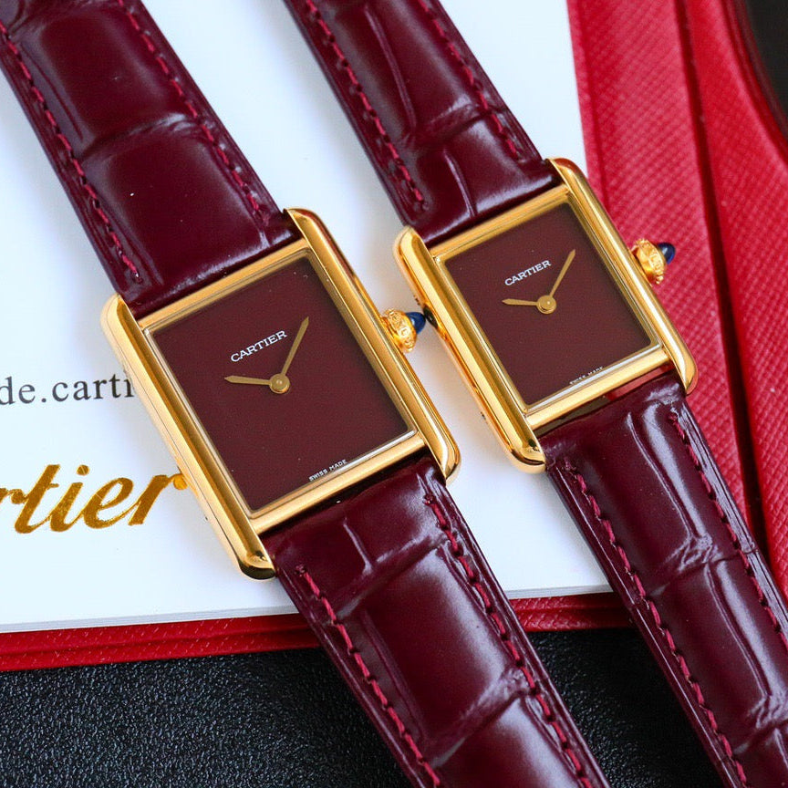 Cartier Tank Louis Quartz Leather Strap Watch