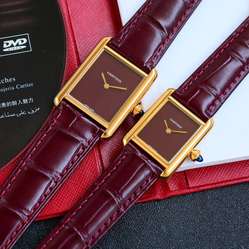 Cartier Tank Louis Quartz Leather Strap Watch