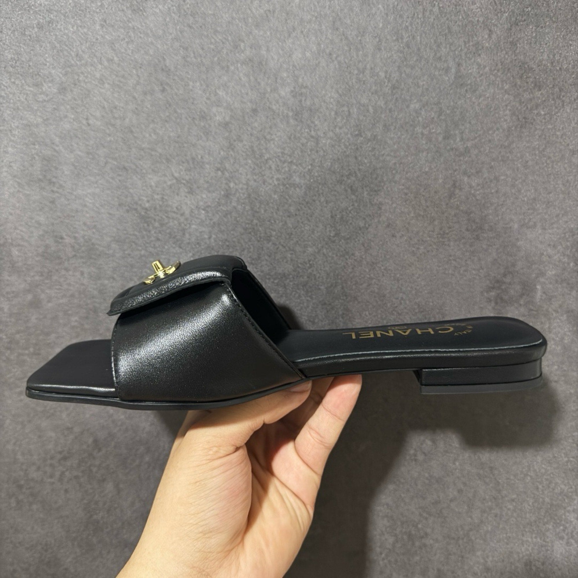 Chanel CC Turnlock Mules In Lambskin