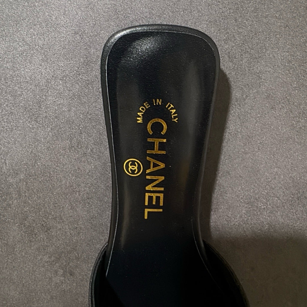 Chanel CC Turnlock Mules In Lambskin