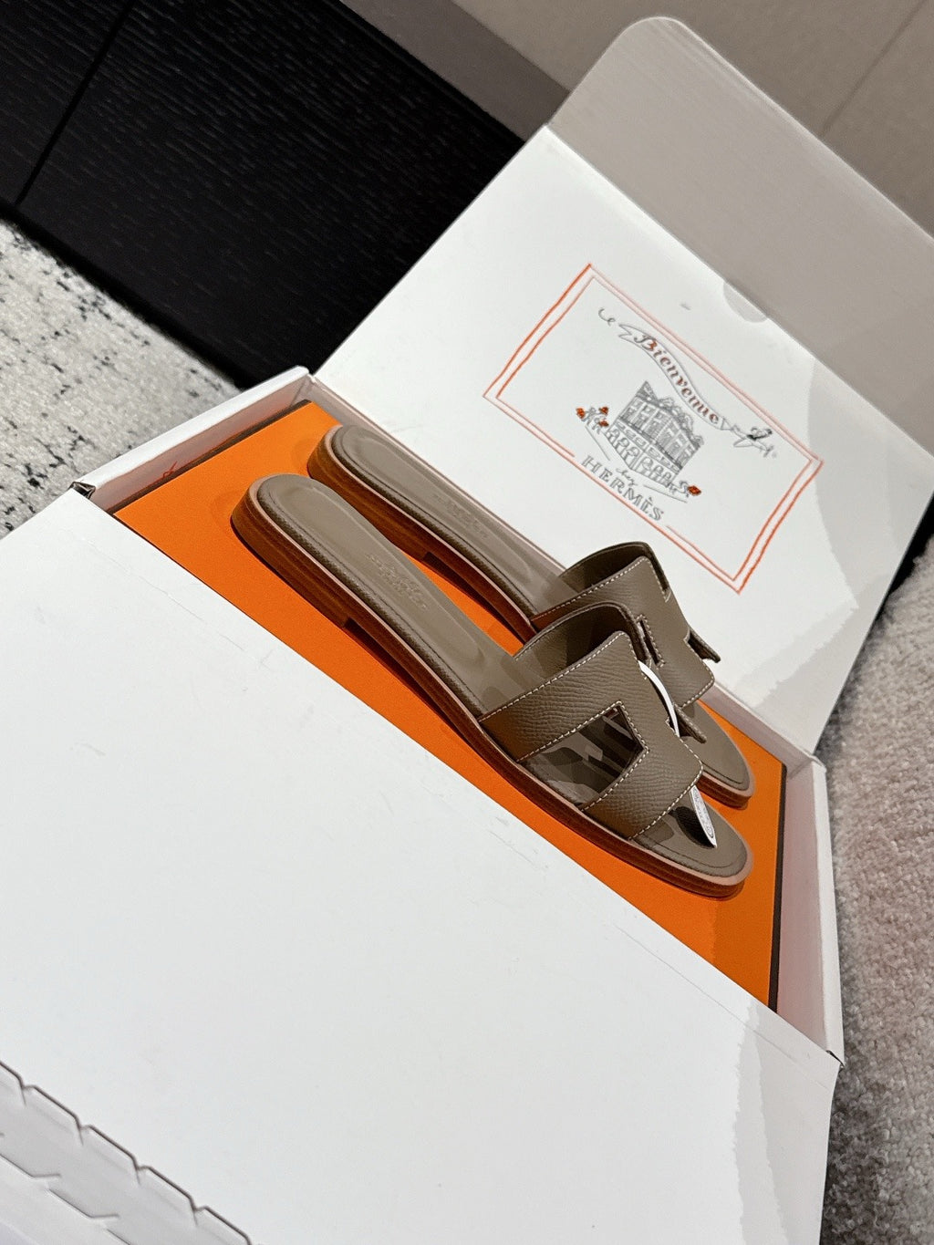 Hermes Oran Sandals in Epsom Calfskin