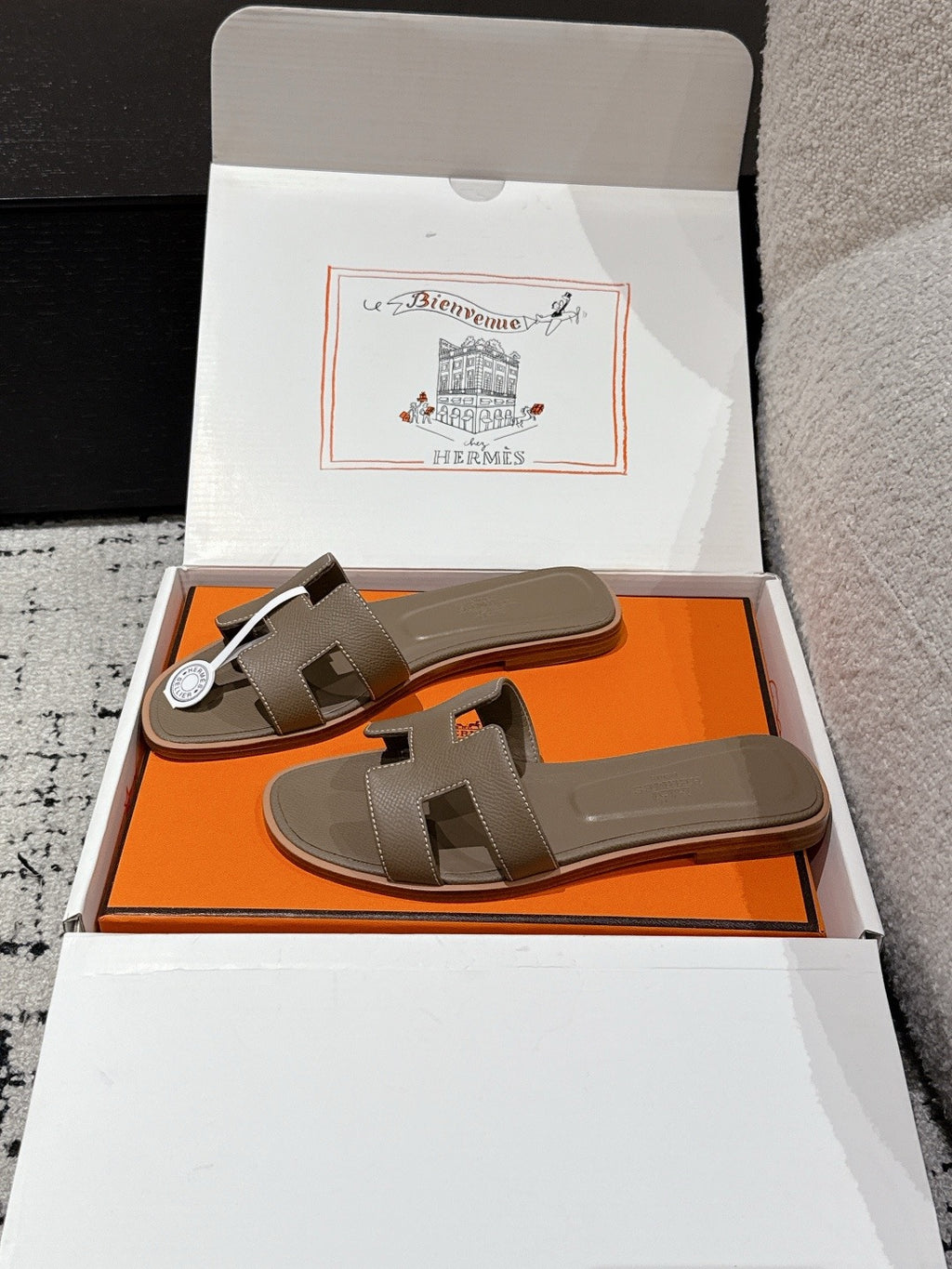 Hermes Oran Sandals in Epsom Calfskin