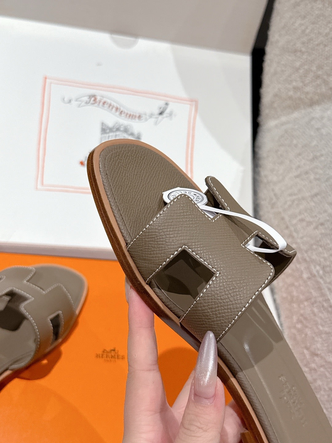 Hermes Oran Sandals in Epsom Calfskin