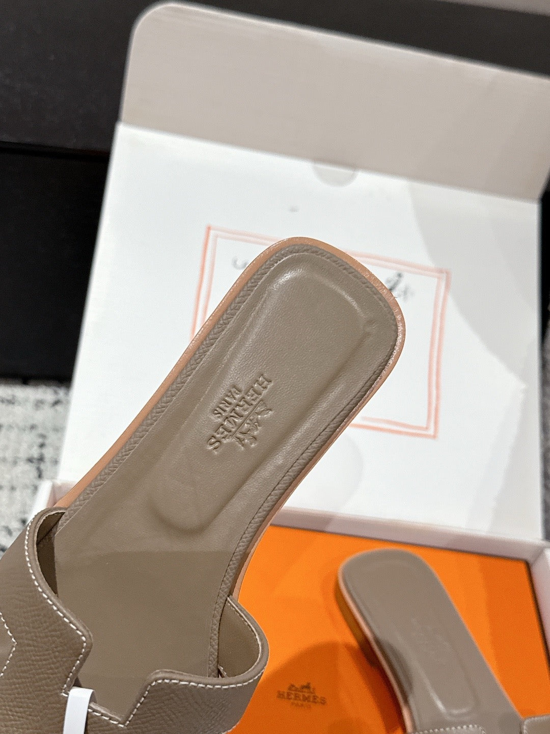 Hermes Oran Sandals in Epsom Calfskin