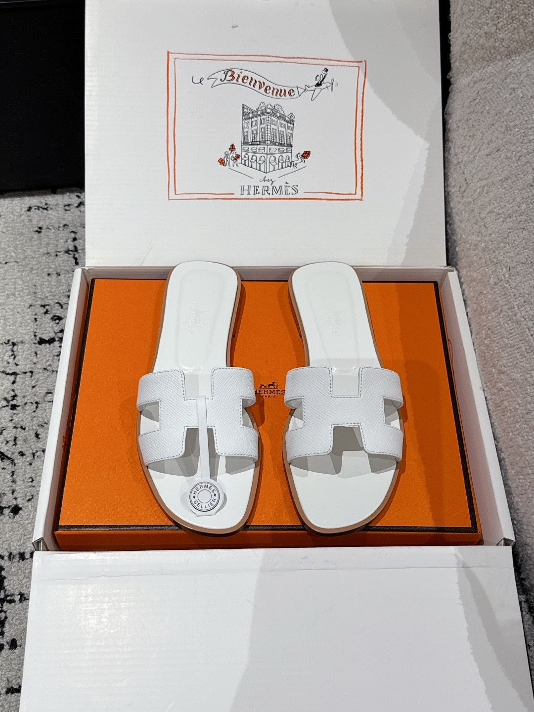 Hermes Oran Sandals in Epsom Calfskin