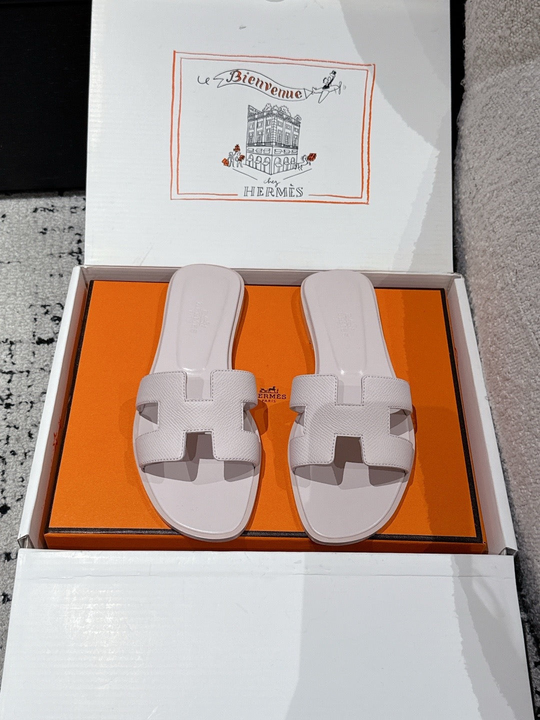 Hermes Oran Sandals in Epsom Calfskin